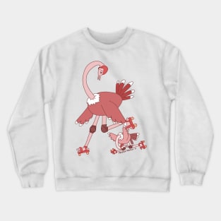 Ostrich roller derby Crewneck Sweatshirt